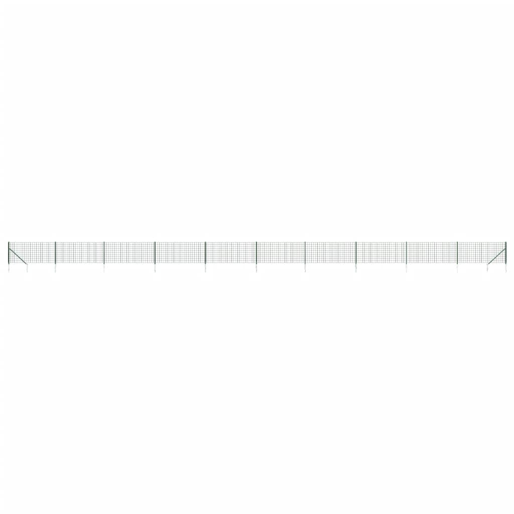 Wire Mesh Fence with Spike Anchors Green 1 m 25 m