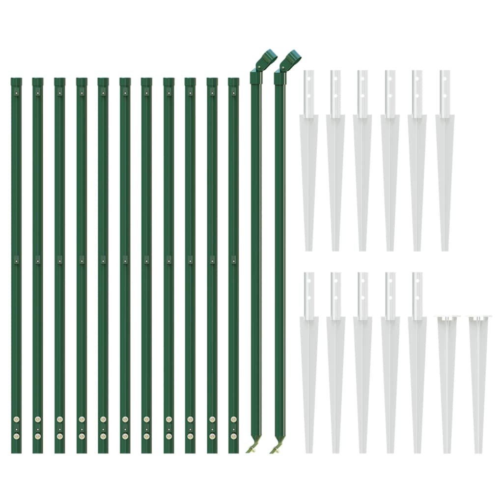 Wire Mesh Fence with Spike Anchors Green 1 m 25 m