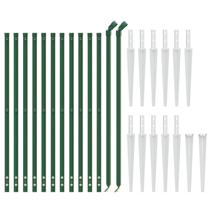 Wire Mesh Fence with Spike Anchors Green 1 m 25 m