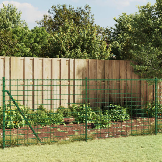 Wire Mesh Fence with Flange Green 1 m 25 m