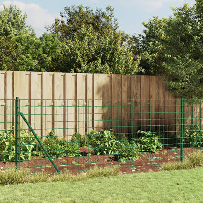 vidaXL Wire Mesh Fence with Flange Green 0.8x25 m 1