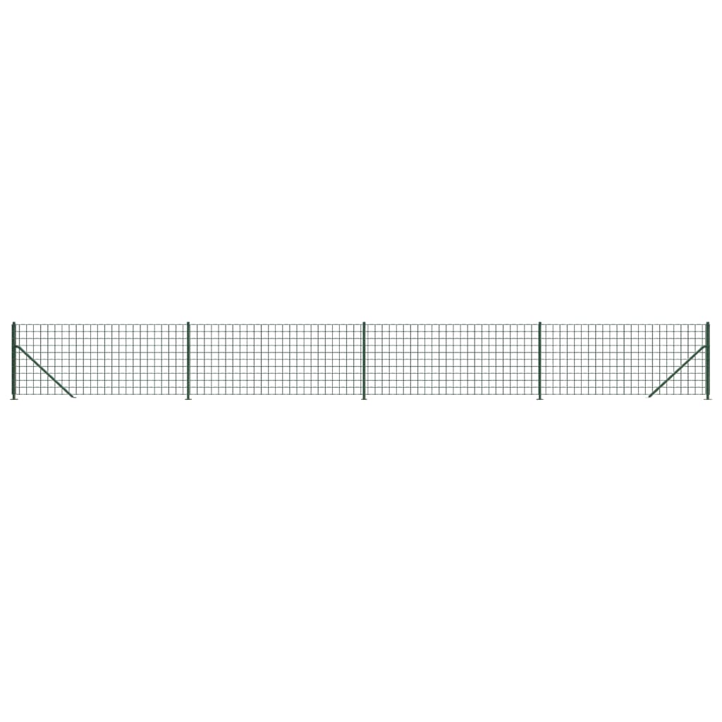 vidaXL Wire Mesh Fence with Flange Green 1x10 m 2
