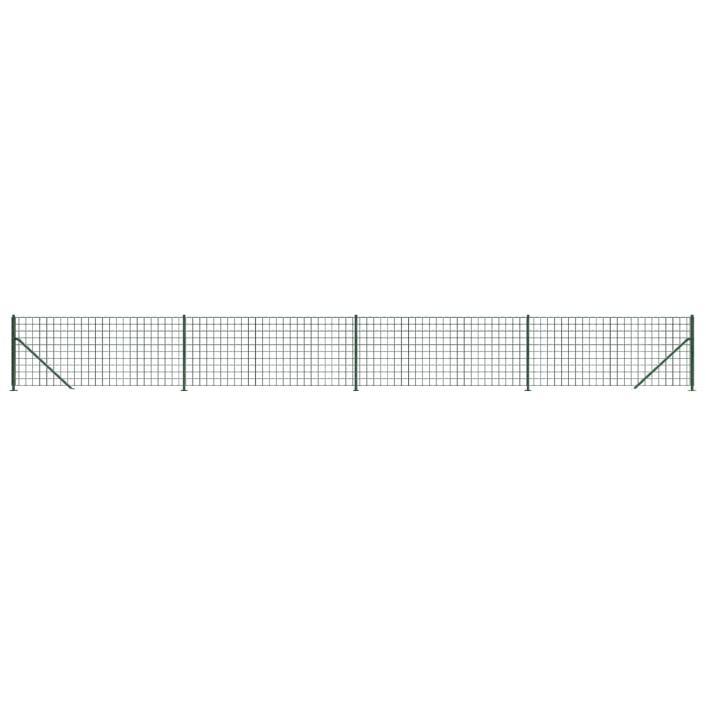 vidaXL Wire Mesh Fence with Flange Green 1.1x10 m 2