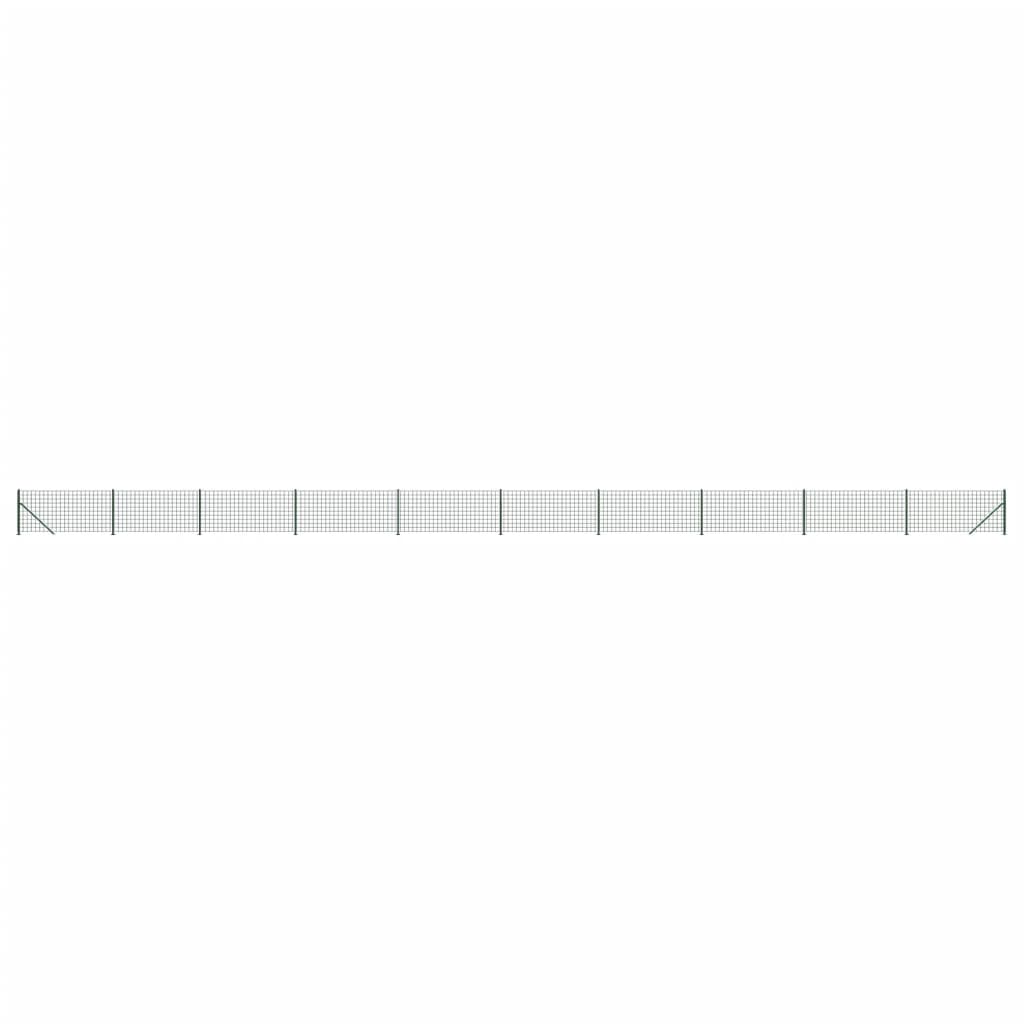 vidaXL Wire Mesh Fence with Flange Green 0.8x25 m 2
