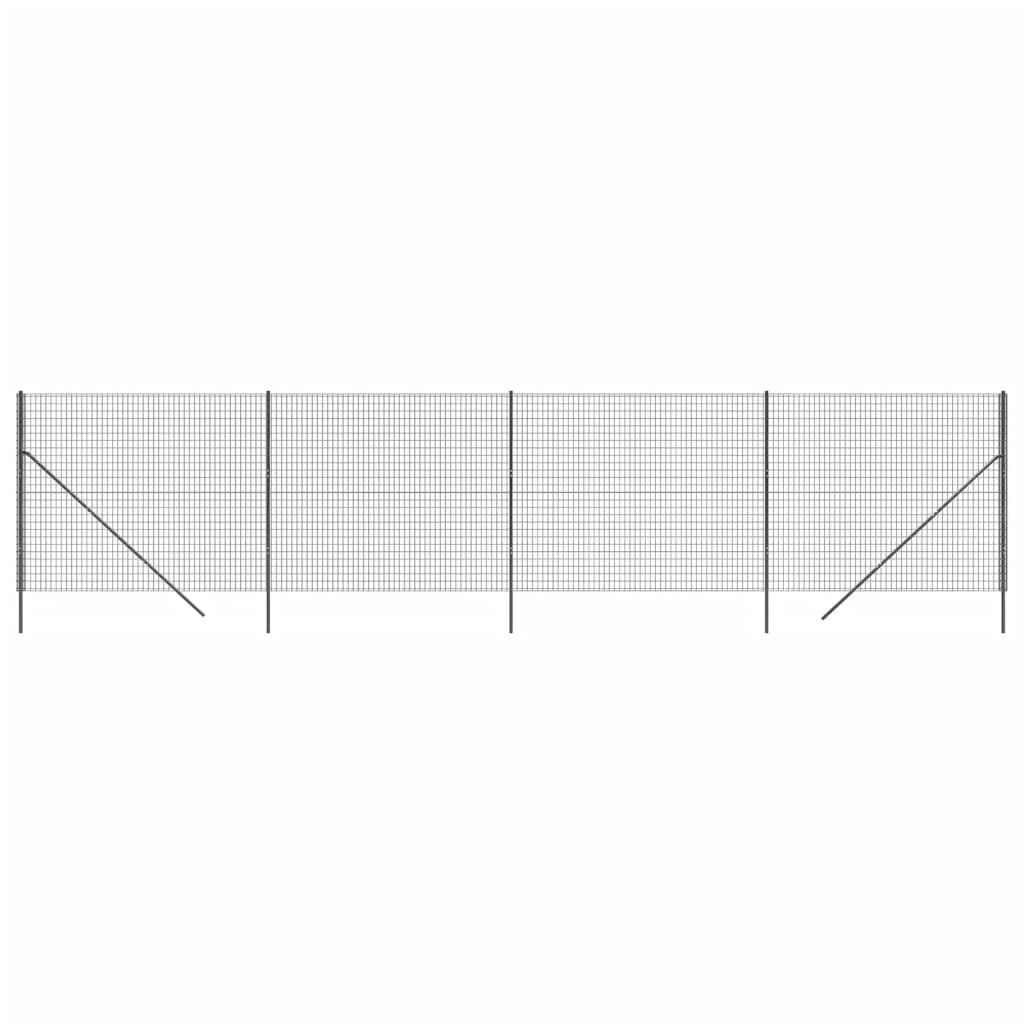 vidaXL Wire Mesh Fence Anthracite 1.4x10 m Galvanised Steel 2