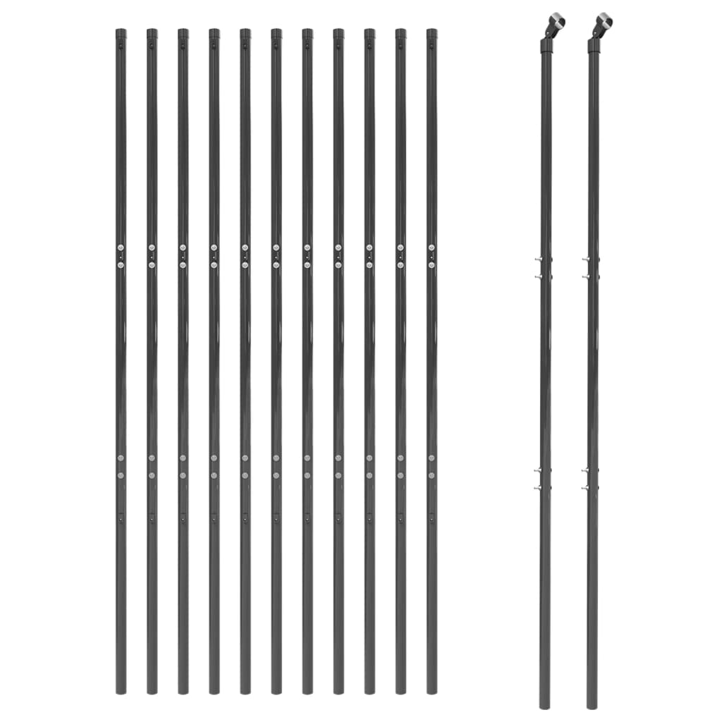 Wire Mesh Fence Galvanised Steel Anthracite 1.4 m 25 m