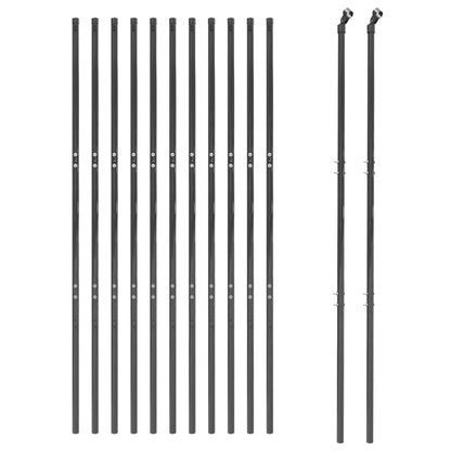 Wire Mesh Fence Galvanised Steel Anthracite 1.4 m 25 m