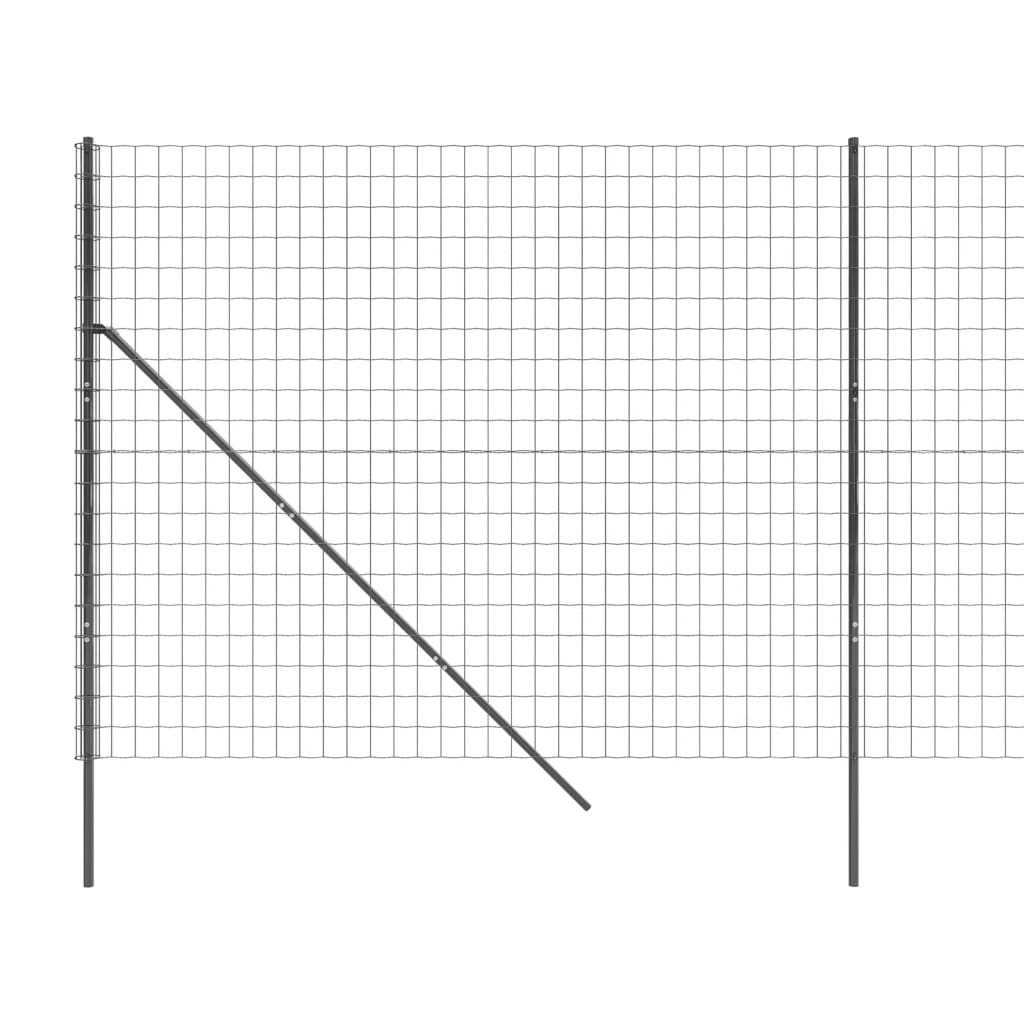 Wire Mesh Fence Galvanised Steel Anthracite 1.4 m 25 m