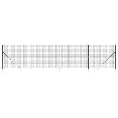 Wire Mesh Fence with Spike Anchors Anthracite 1.4 m 10 m