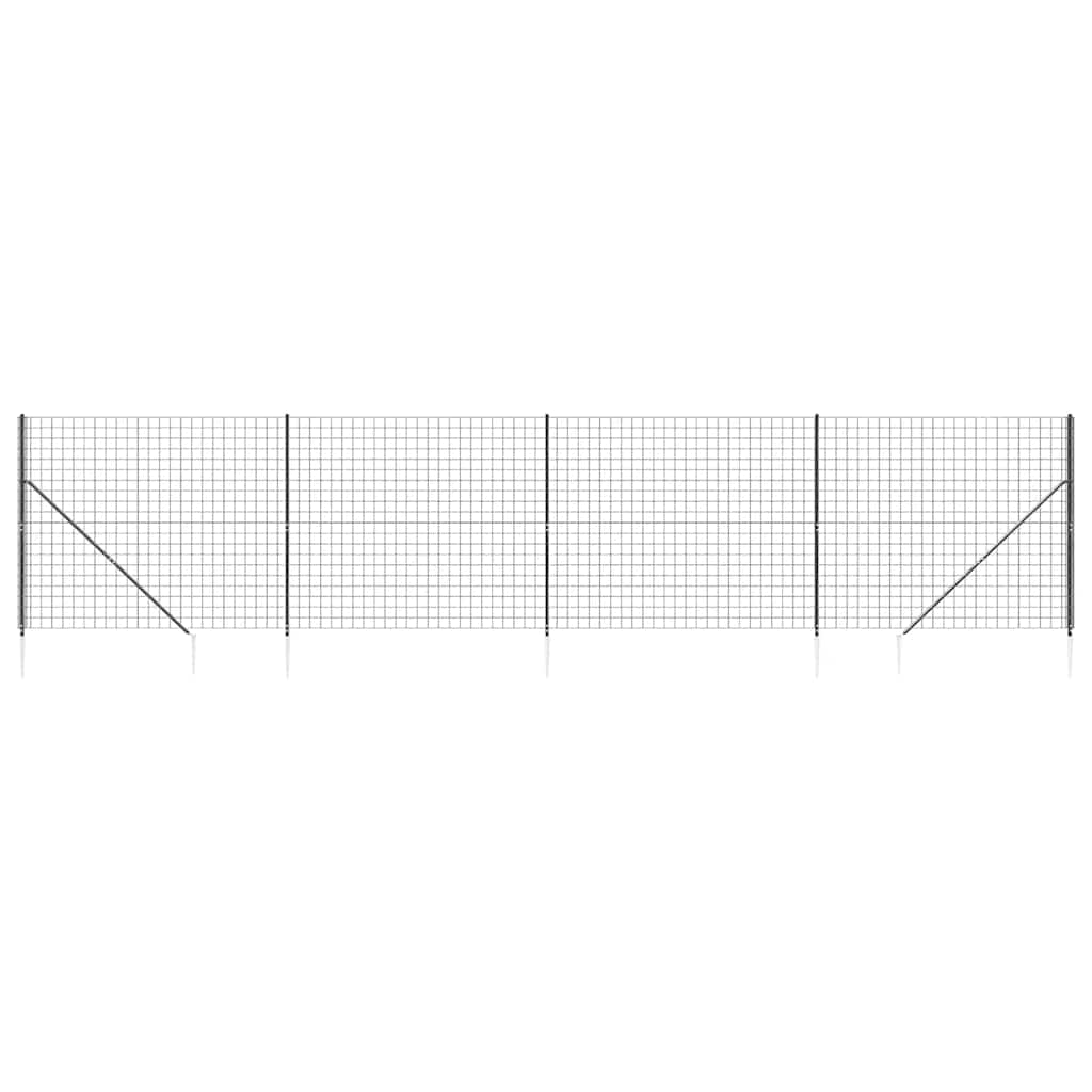 vidaXL Wire Mesh Fence with Spike Anchors Anthracite 1.6x10 m 2