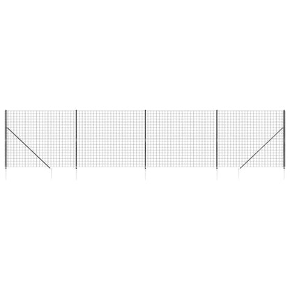 vidaXL Wire Mesh Fence with Spike Anchors Anthracite 1.6x10 m 2