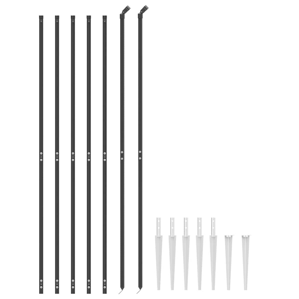 vidaXL Wire Mesh Fence with Spike Anchors Anthracite 1.6x10 m 3
