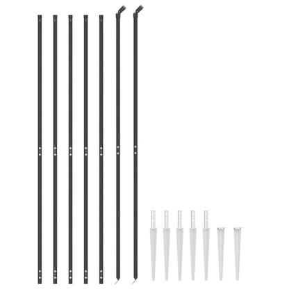 vidaXL Wire Mesh Fence with Spike Anchors Anthracite 1.6x10 m 3
