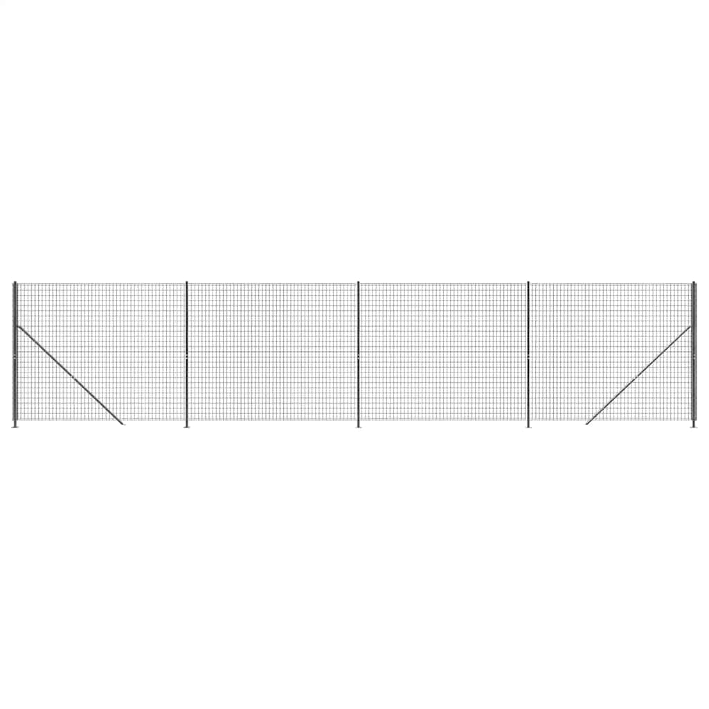 vidaXL Wire Mesh Fence with Flange Anthracite 1.4x10 m 2