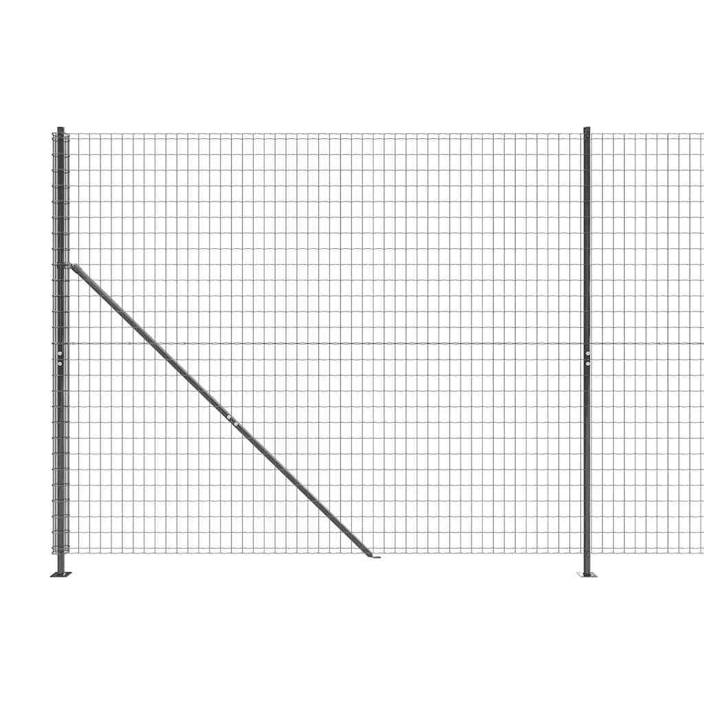 vidaXL Wire Mesh Fence with Flange Anthracite 1.4x10 m 5