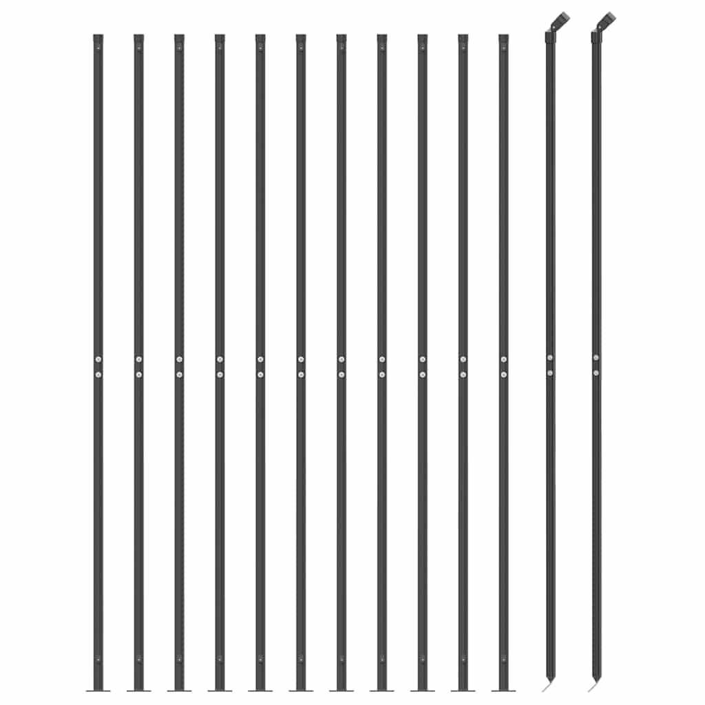 Wire Mesh Fence with Flange Anthracite 1.4 m