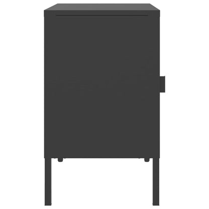 vidaXL Nightstand Black 50x35x60 cm Glass and Steel 6