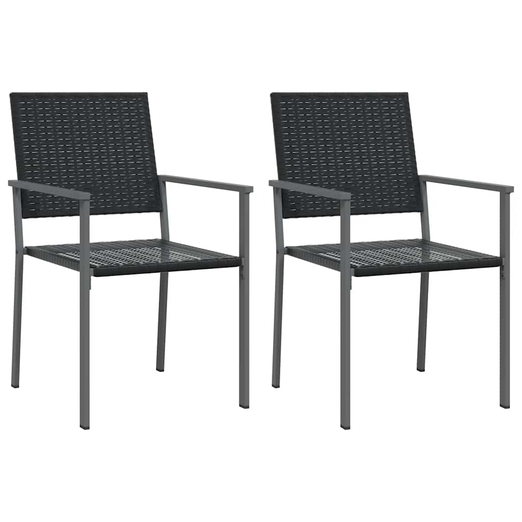 vidaXL Garden Chairs 2 pcs Black 54x62.5x89 cm Poly Rattan 2