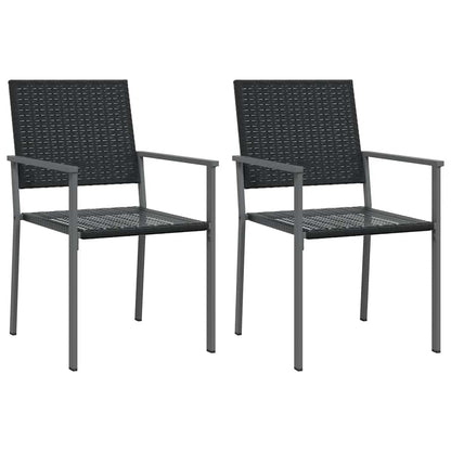 vidaXL Garden Chairs 2 pcs Black 54x62.5x89 cm Poly Rattan 2