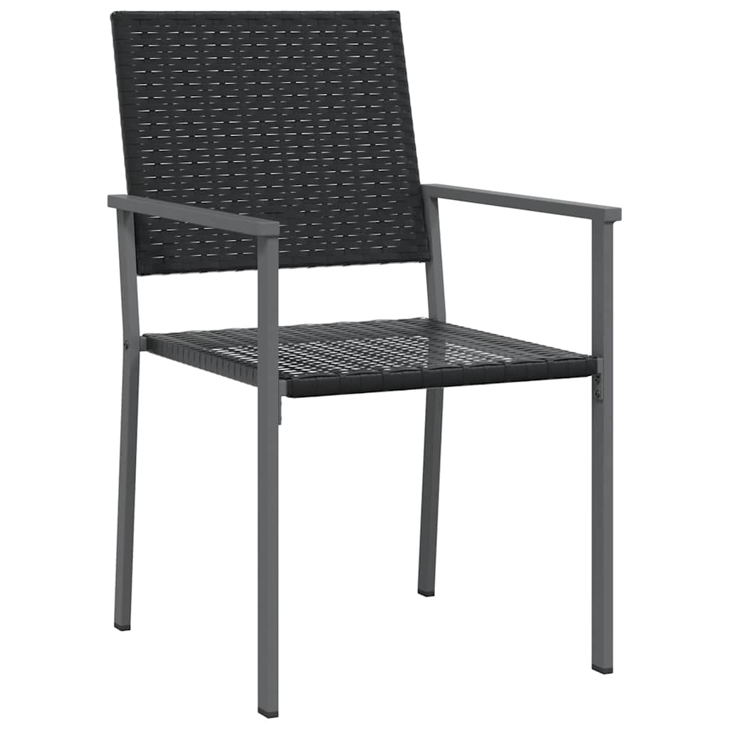 vidaXL Garden Chairs 2 pcs Black 54x62.5x89 cm Poly Rattan 3
