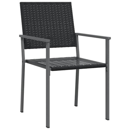 vidaXL Garden Chairs 2 pcs Black 54x62.5x89 cm Poly Rattan 3
