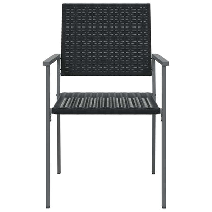 vidaXL Garden Chairs 2 pcs Black 54x62.5x89 cm Poly Rattan 4