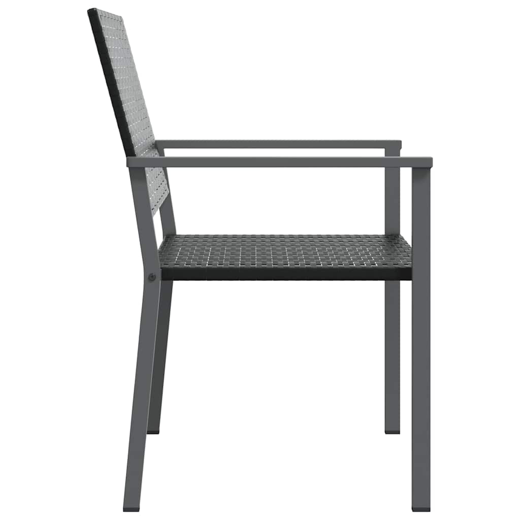 vidaXL Garden Chairs 2 pcs Black 54x62.5x89 cm Poly Rattan 5