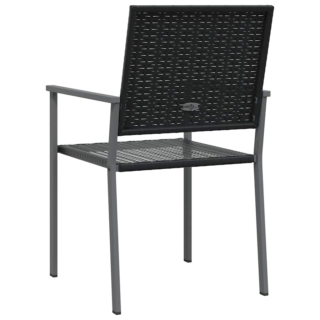 vidaXL Garden Chairs 2 pcs Black 54x62.5x89 cm Poly Rattan 6