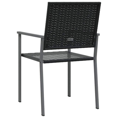 vidaXL Garden Chairs 2 pcs Black 54x62.5x89 cm Poly Rattan 6