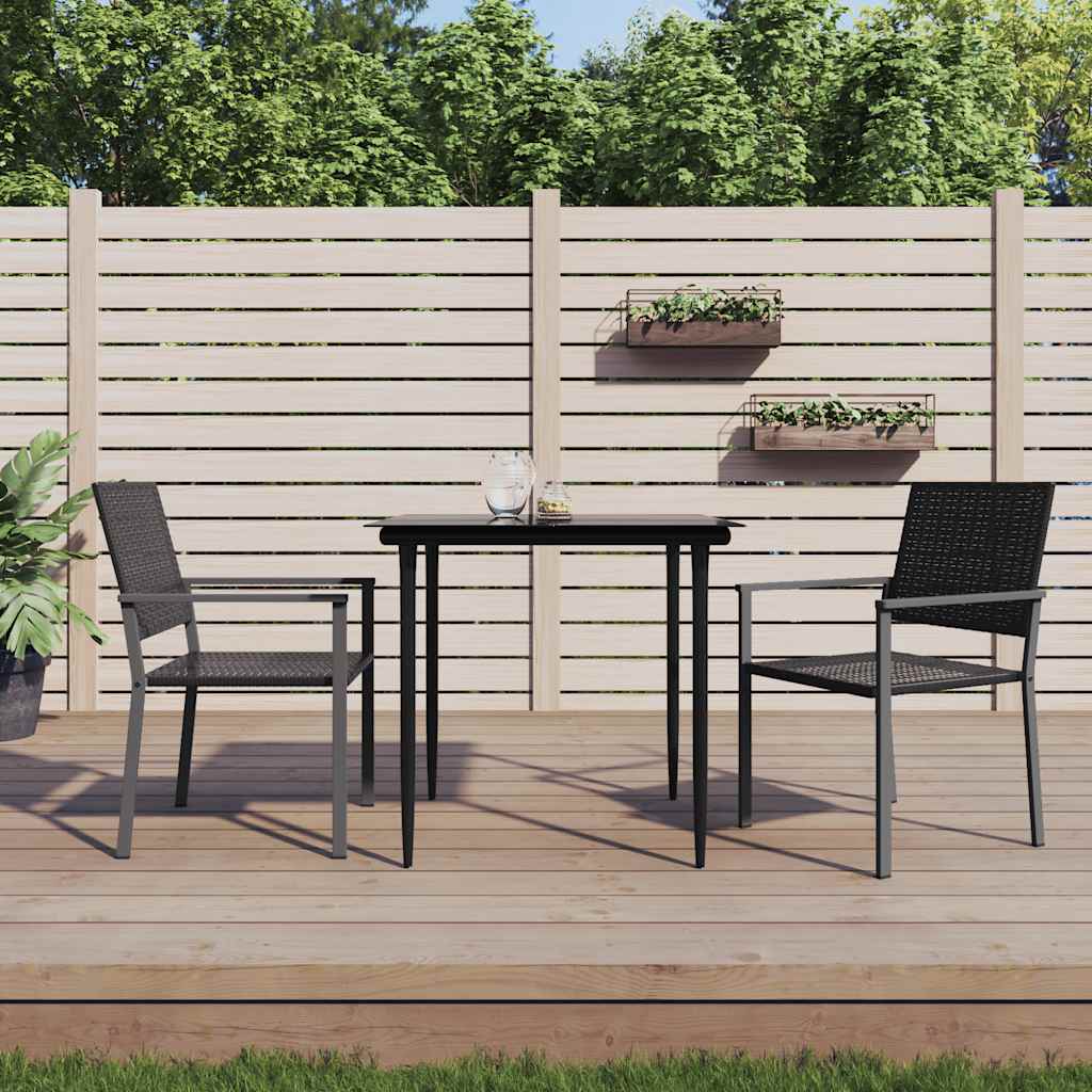vidaXL Garden Chairs 2 pcs Black 54x62.5x89 cm Poly Rattan 1