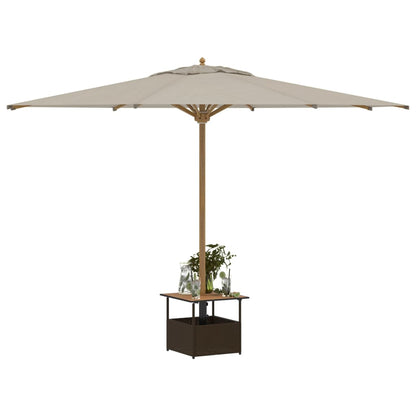 vidaXL Garden Table with Parasol Hole Brown 55x55x46.5 cm Poly Rattan 4