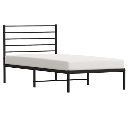 vidaXL Metal Bed Frame without Mattress with Headboard Black 80x200cm 5