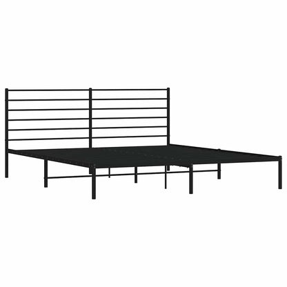 vidaXL Metal Bed Frame without Mattress with Headboard Black 193x203cm 4