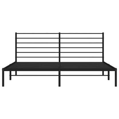 vidaXL Metal Bed Frame without Mattress with Headboard Black 193x203cm 6