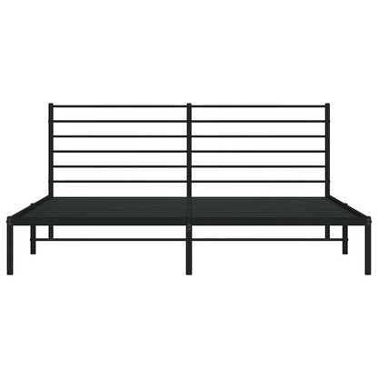 vidaXL Metal Bed Frame without Mattress with Headboard Black 200x200cm 6