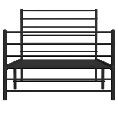 vidaXL Metal Bed Frame without Mattress with Footboard Black 80x200cm 6