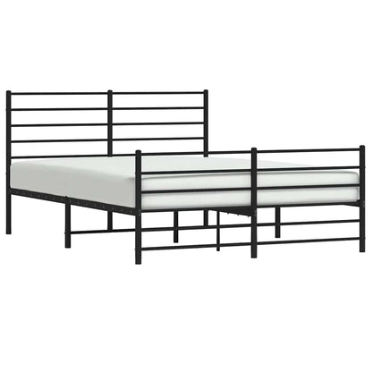 vidaXL Metal Bed Frame without Mattress with Footboard Black 120x200cm 5