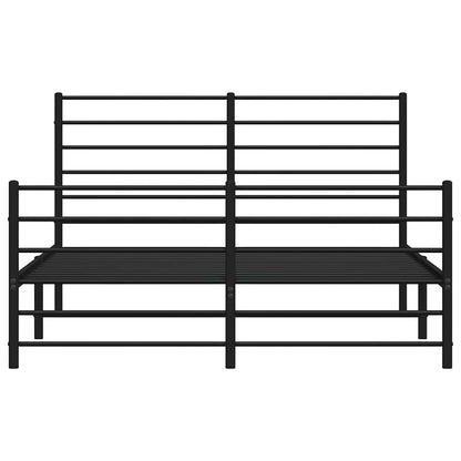 vidaXL Metal Bed Frame without Mattress with Footboard Black 120x200cm 6