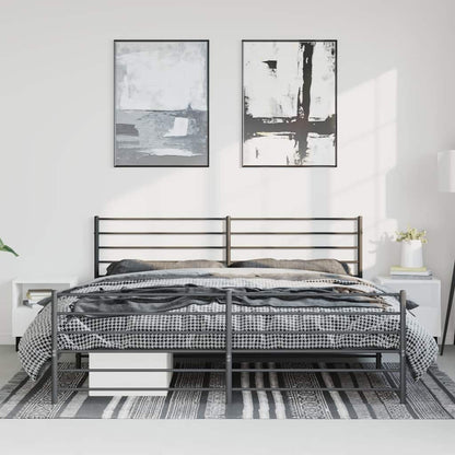 vidaXL Metal Bed Frame without Mattress with Footboard Black 193x203cm 3