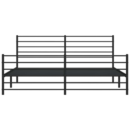 vidaXL Metal Bed Frame without Mattress with Footboard Black 193x203cm 6