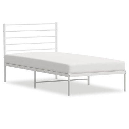 vidaXL Metal Bed Frame without Mattress with Headboard White 80x200cm 2