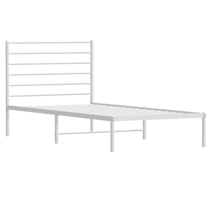 vidaXL Metal Bed Frame without Mattress with Headboard White 80x200cm 3