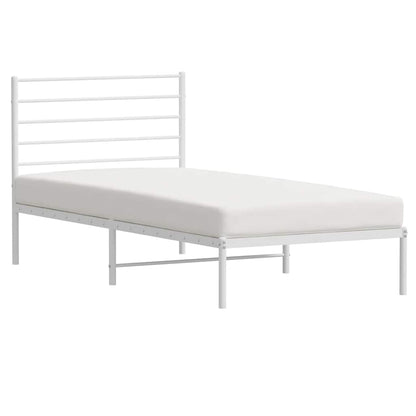 vidaXL Metal Bed Frame without Mattress with Headboard White 90x190cm 5