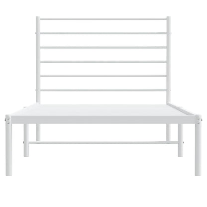 vidaXL Metal Bed Frame without Mattress with Headboard White 90x190cm 6