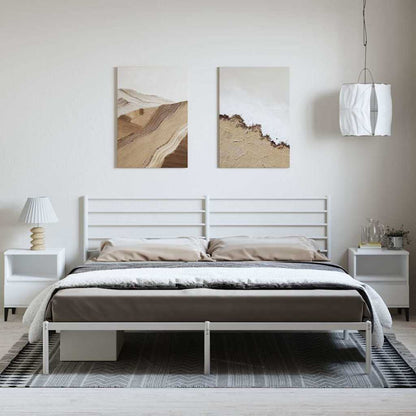 vidaXL Metal Bed Frame without Mattress with Headboard White 183x213cm 3
