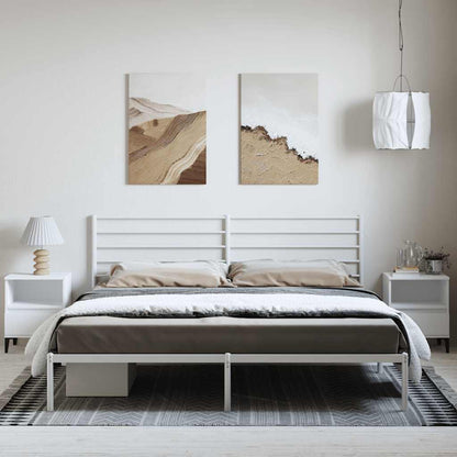 vidaXL Metal Bed Frame without Mattress with Headboard White 193x203cm 3
