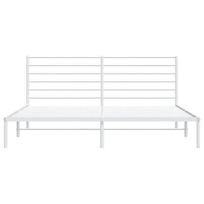 vidaXL Metal Bed Frame without Mattress with Headboard White 193x203cm 6