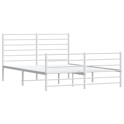 vidaXL Metal Bed Frame without Mattress with Footboard White 120x190cm 3