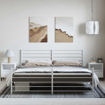 vidaXL Metal Bed Frame without Mattress with Footboard White 183x213cm 3