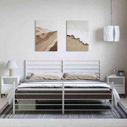 vidaXL Metal Bed Frame without Mattress with Footboard White 193x203cm 3